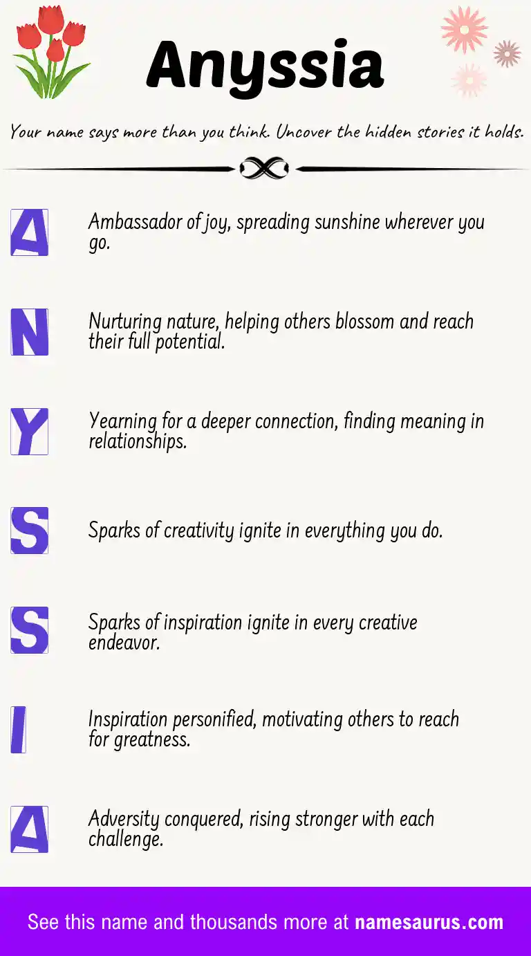 Acrostic poem about Anyssia.
