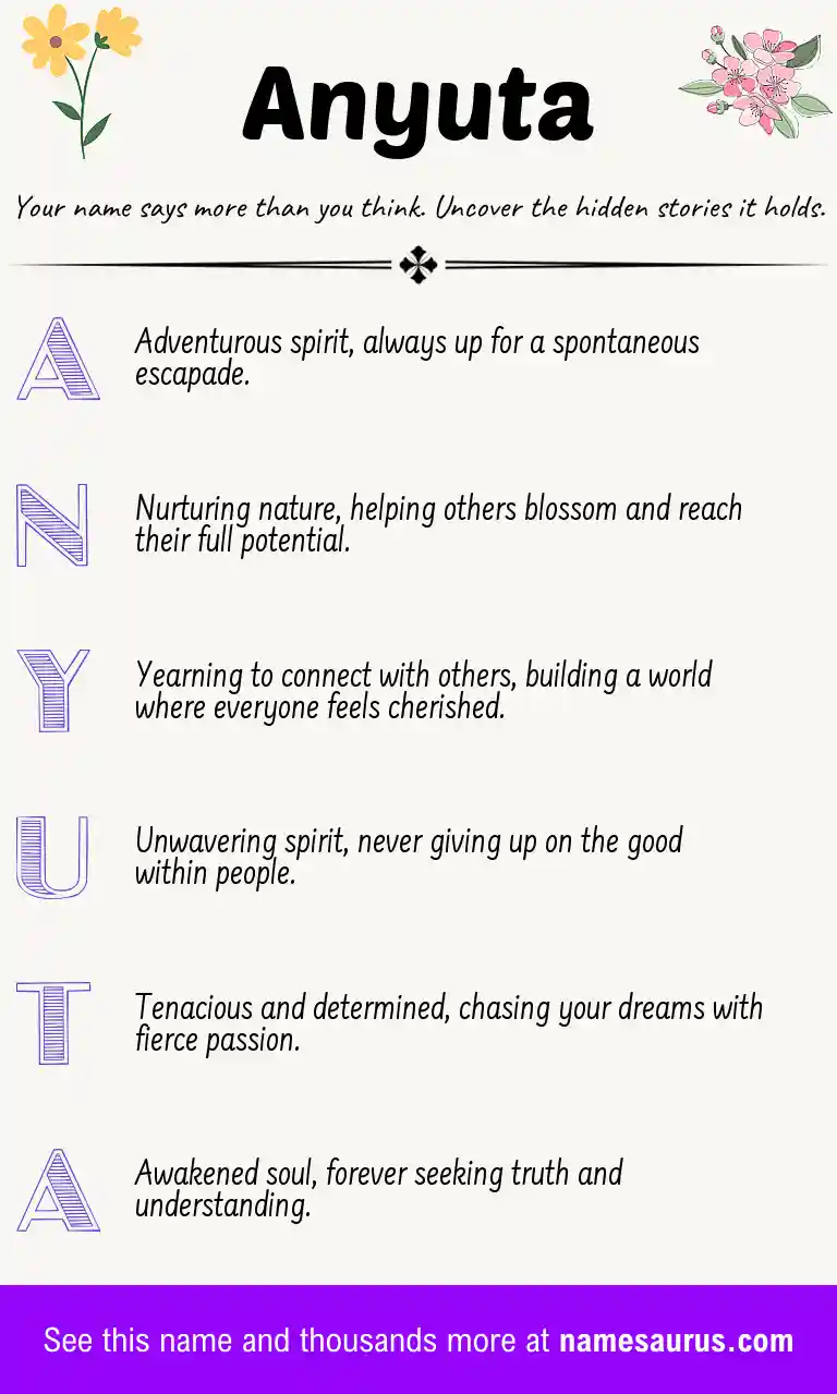 Acrostic poem about Anyuta.