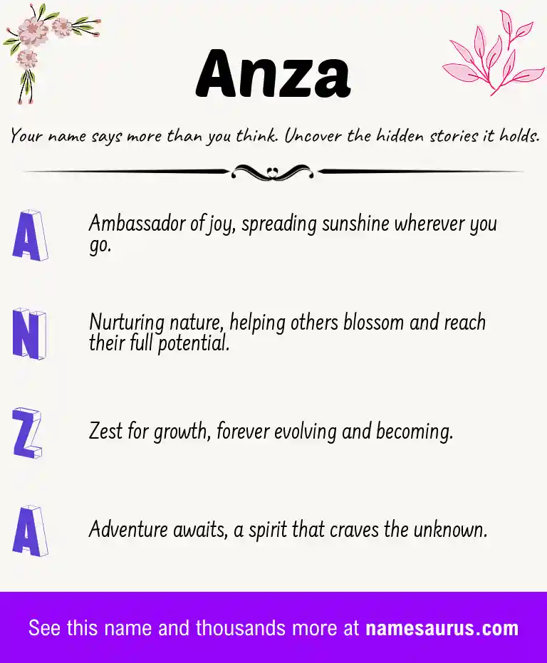Acrostic poem about Anza.
