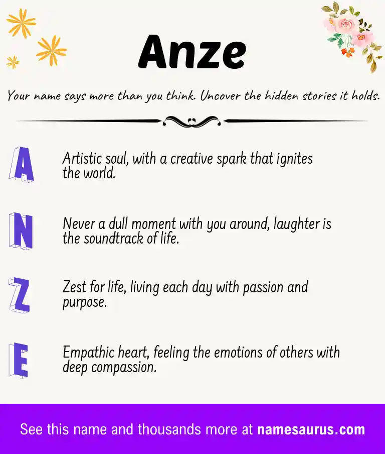 Acrostic poem about Anze.