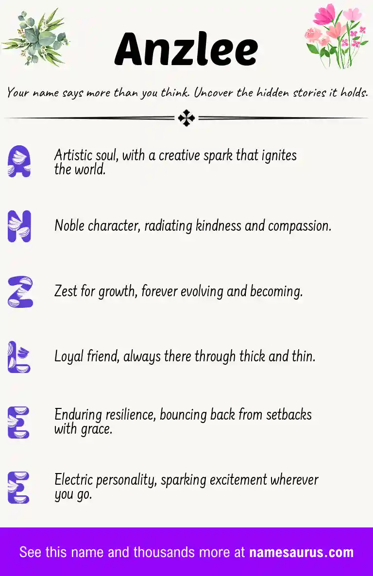 Acrostic poem about Anzlee.