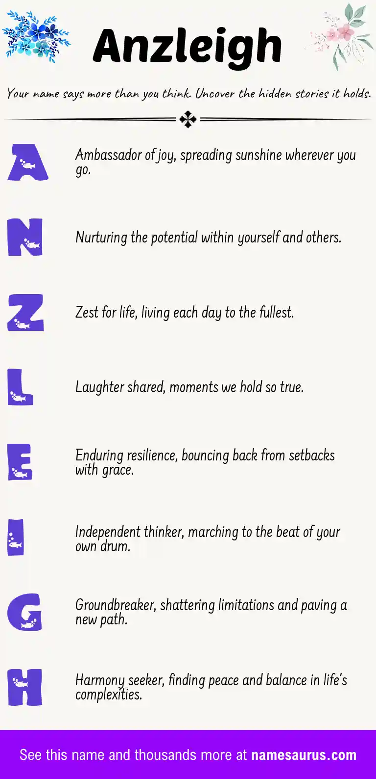 Acrostic poem about Anzleigh.