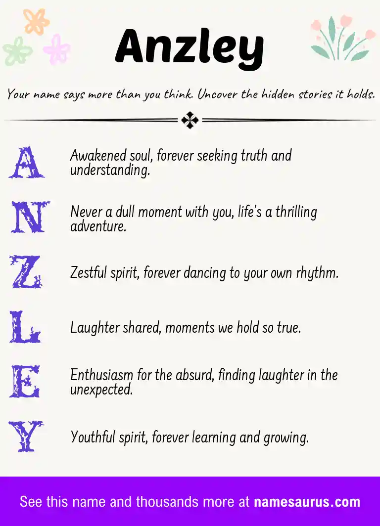Acrostic poem about Anzley.