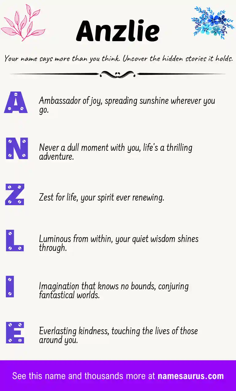 Acrostic poem about Anzlie.