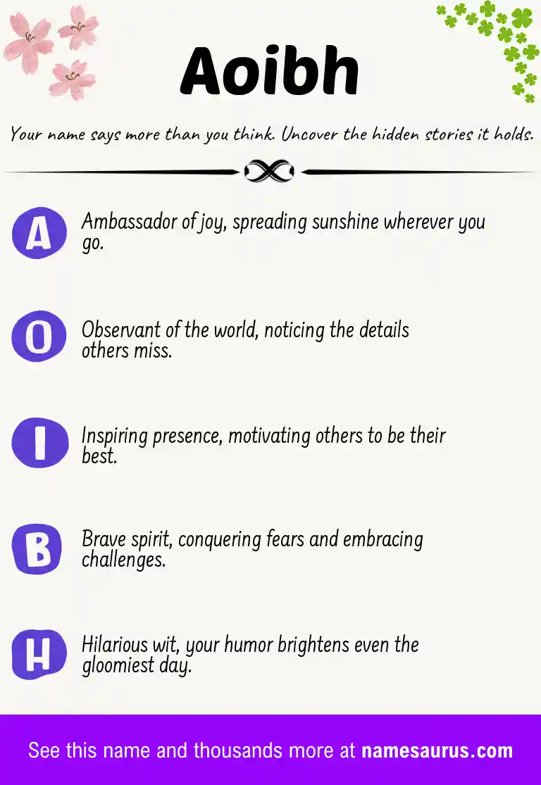 Acrostic poem about Aoibh.
