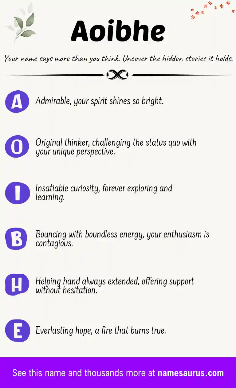 Acrostic poem about Aoibhe.