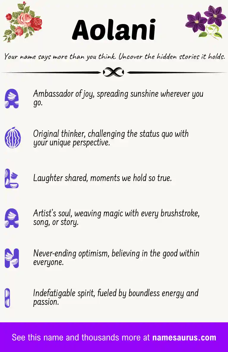 Acrostic poem about Aolani.