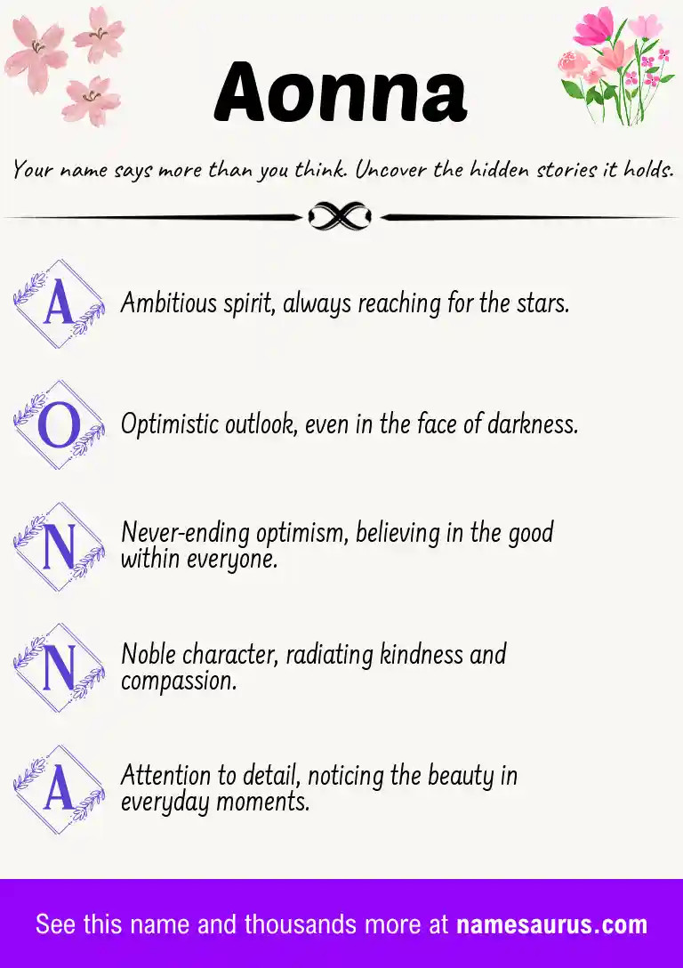 Acrostic poem about Aonna.