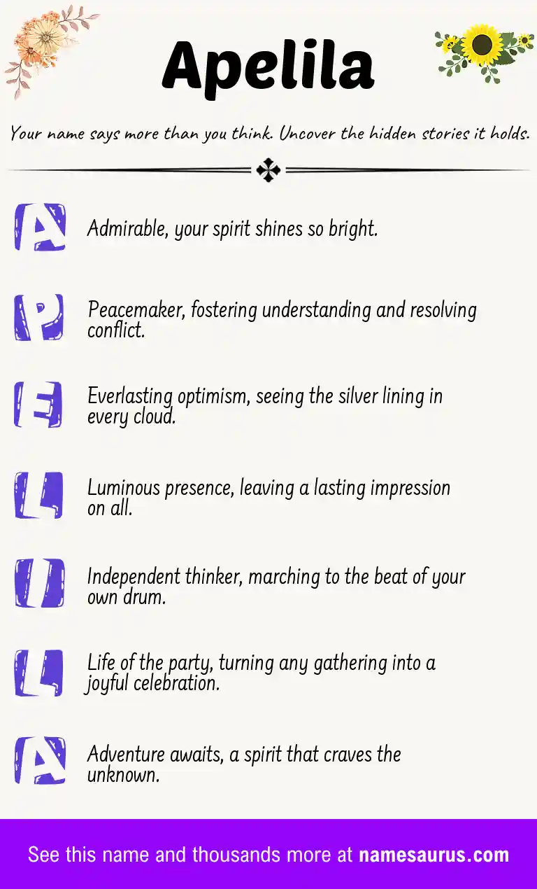 Acrostic poem about Apelila.
