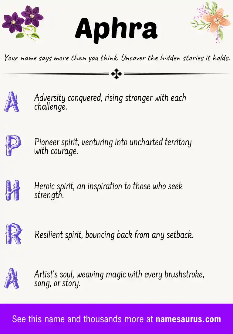 Acrostic poem about Aphra.