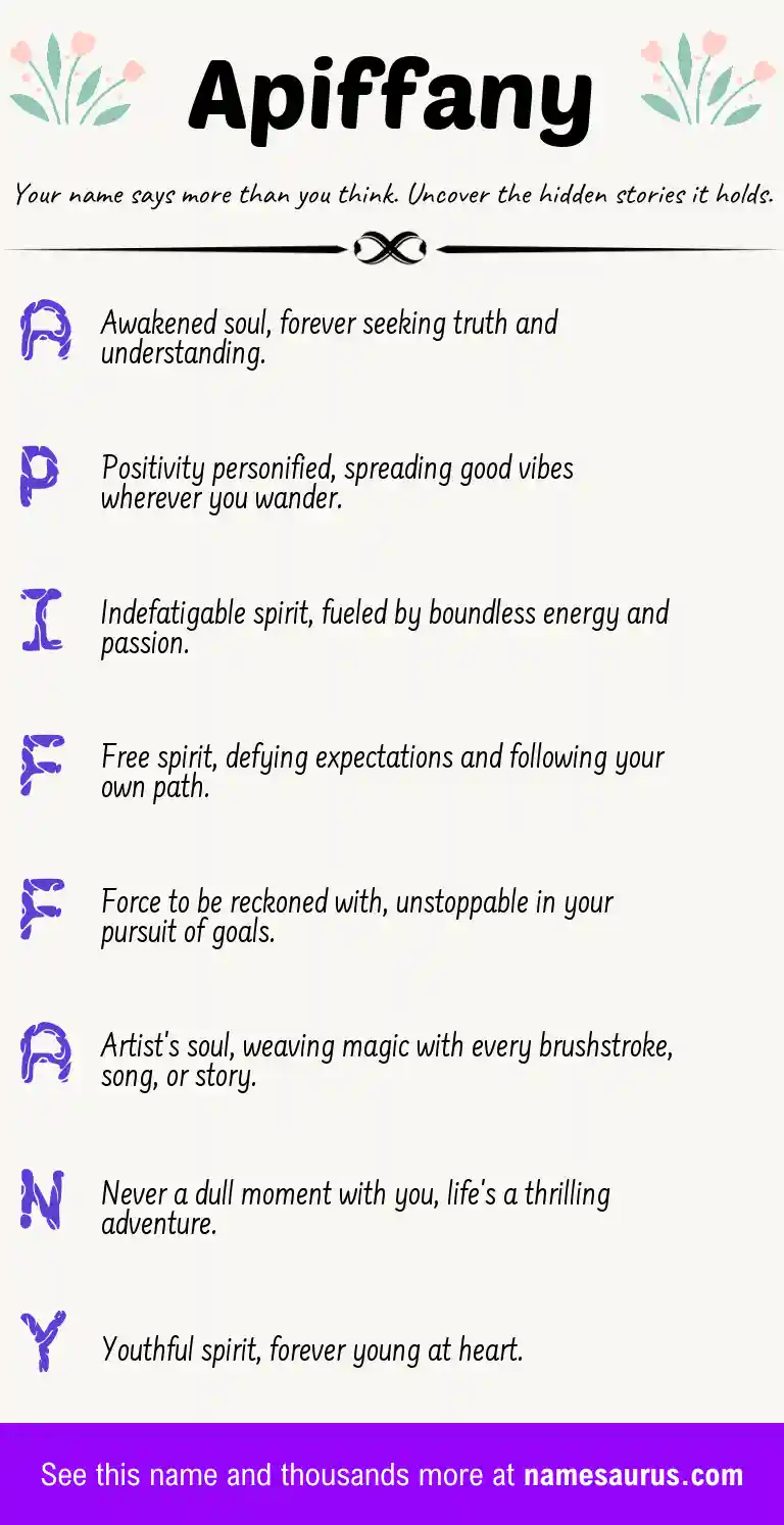 Acrostic poem about Apiffany.