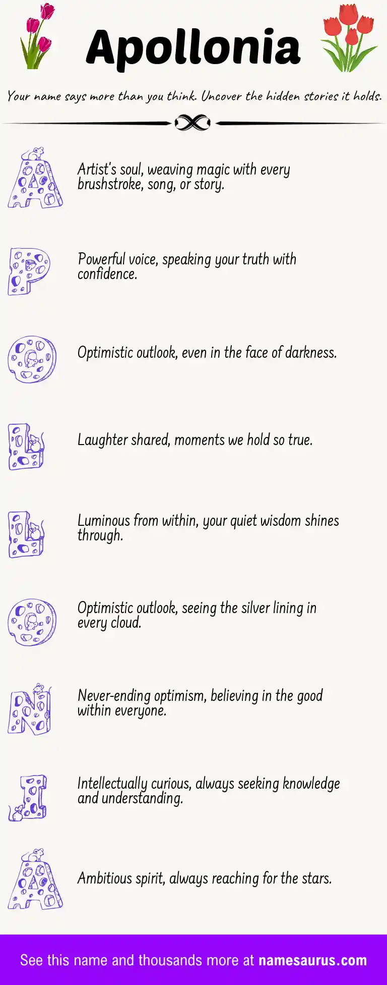 Acrostic poem about Apollonia.
