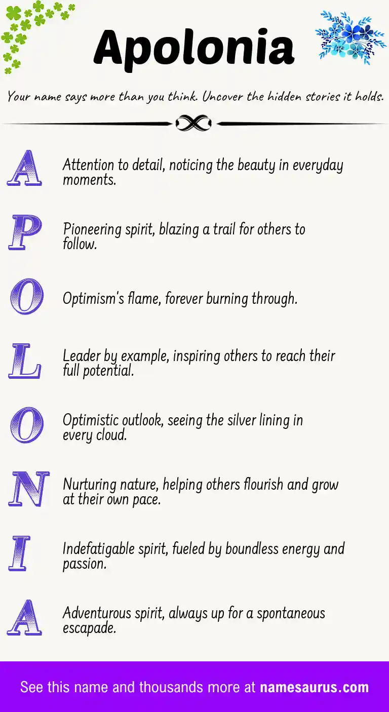 Acrostic poem about Apolonia.
