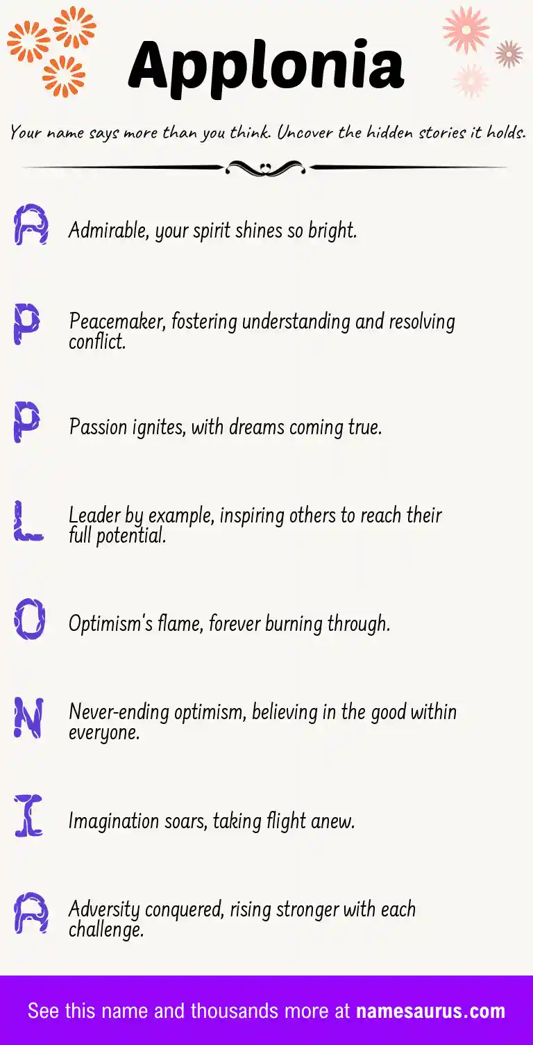 Acrostic poem about Applonia.