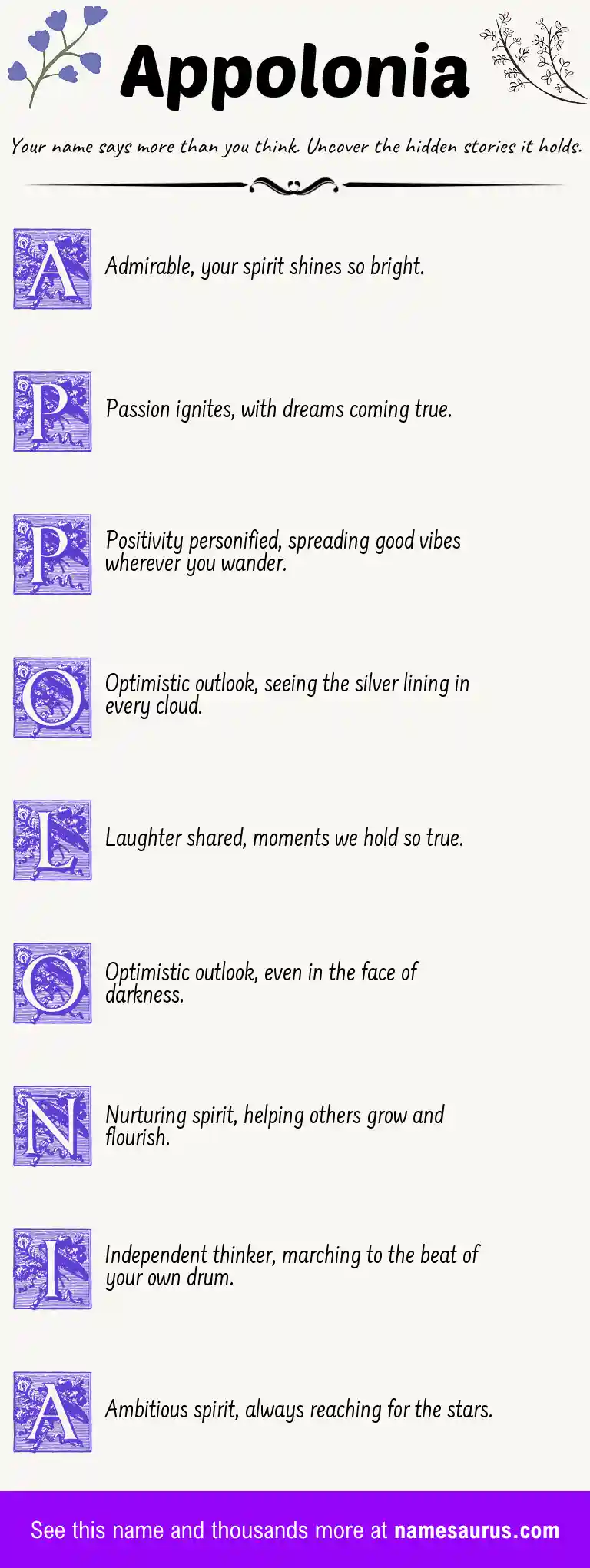 Acrostic poem about Appolonia.