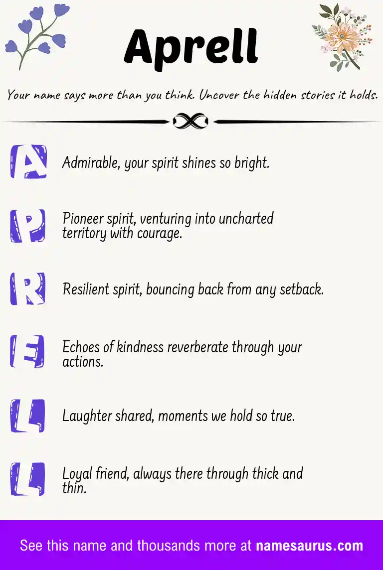 Acrostic poem about Aprell.