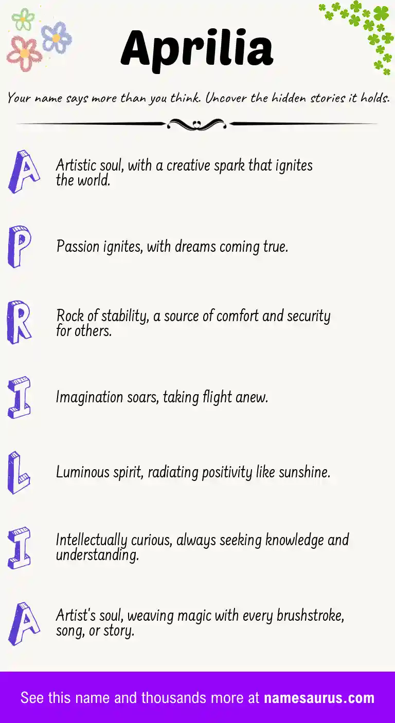 Acrostic poem about Aprilia.
