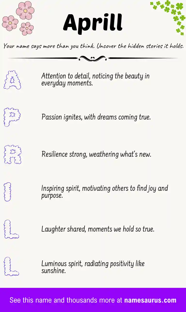 Acrostic poem about Aprill.