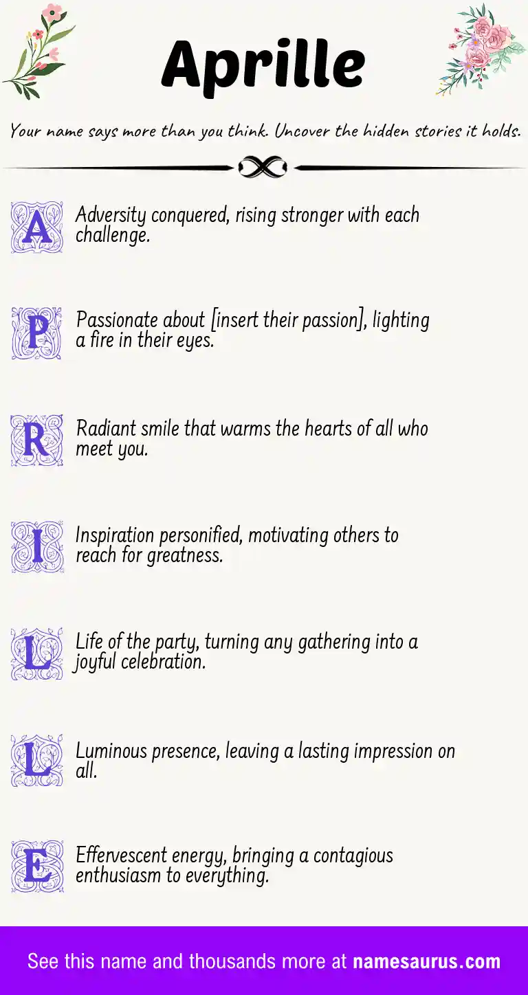 Acrostic poem about Aprille.