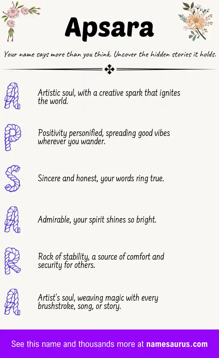 Acrostic poem about Apsara.