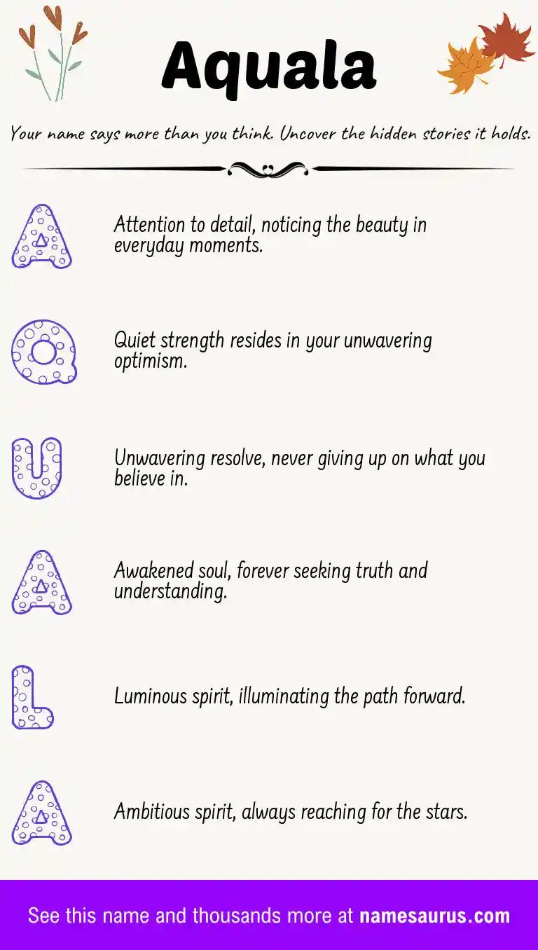 Acrostic poem about Aquala.