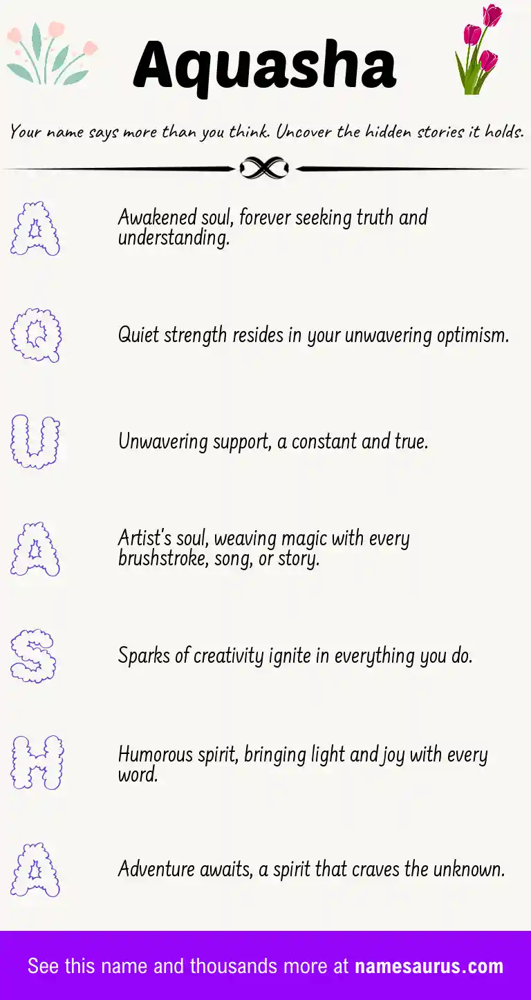 Acrostic poem about Aquasha.