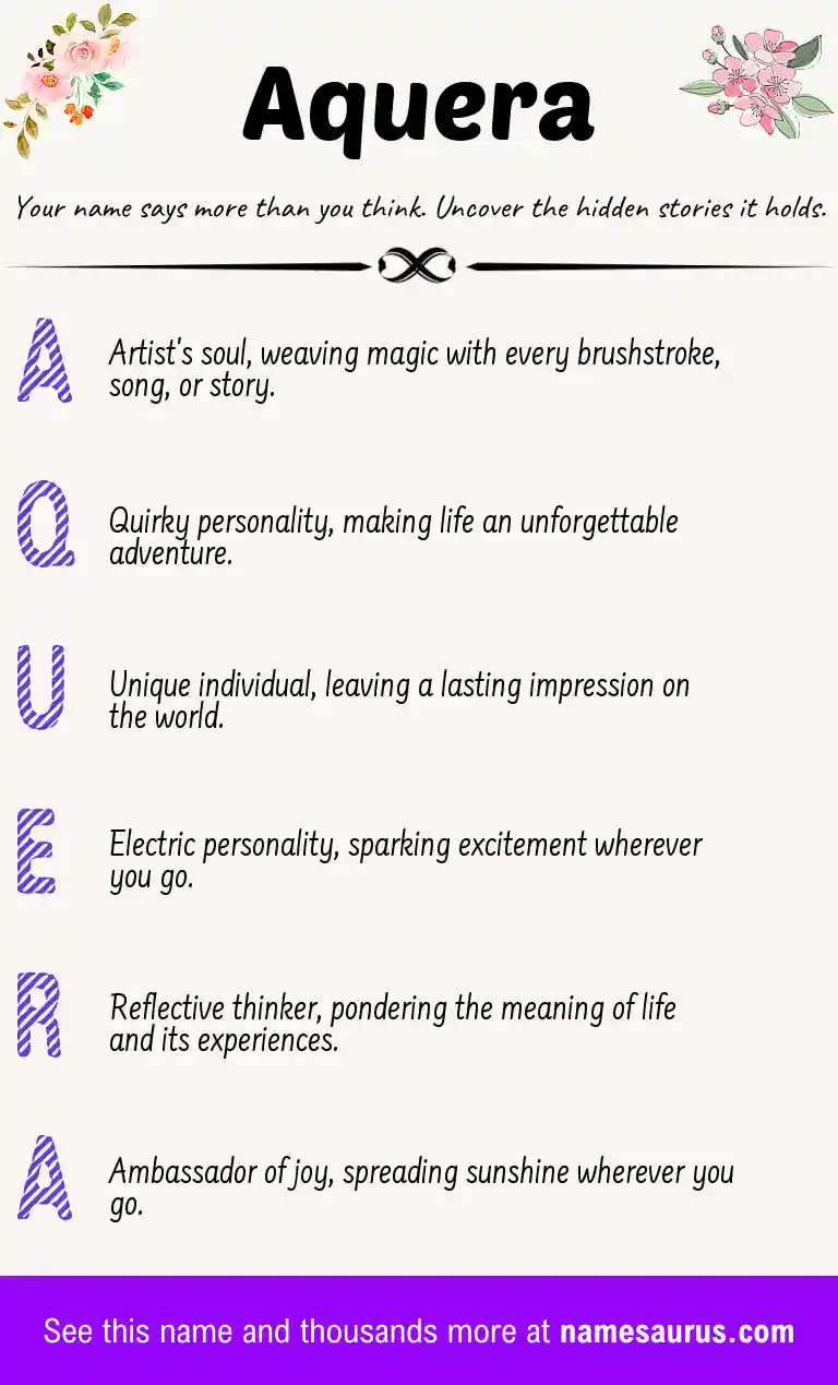 Acrostic poem about Aquera.
