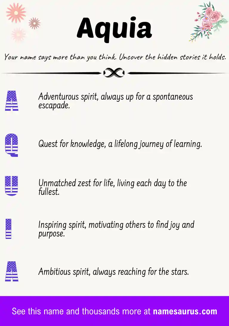 Acrostic poem about Aquia.