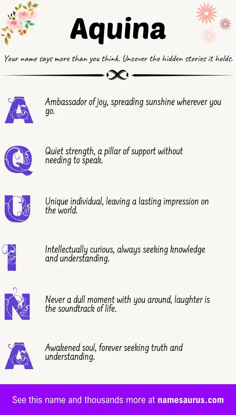 Acrostic poem about Aquina.