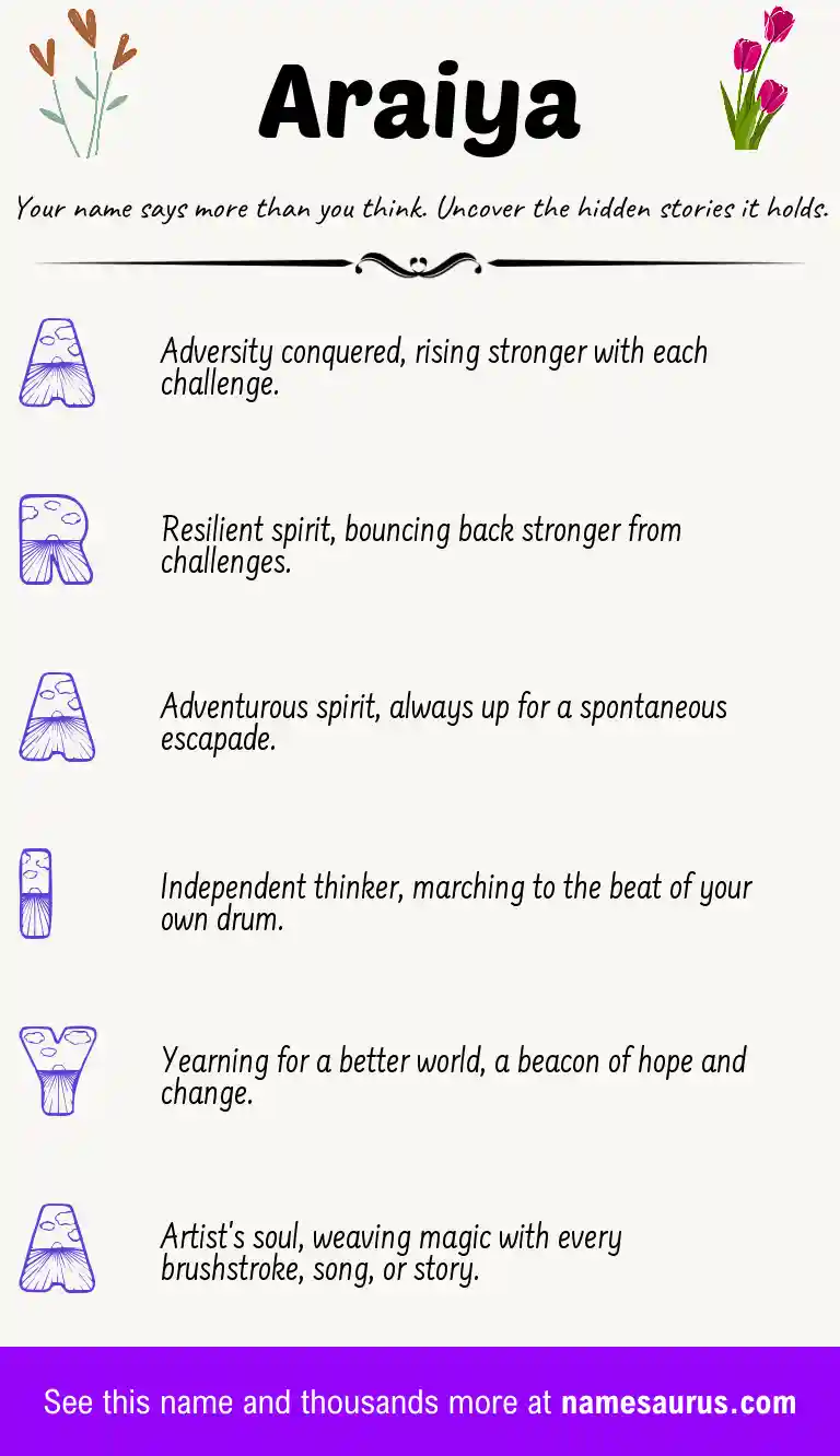 Acrostic poem about Araiya.