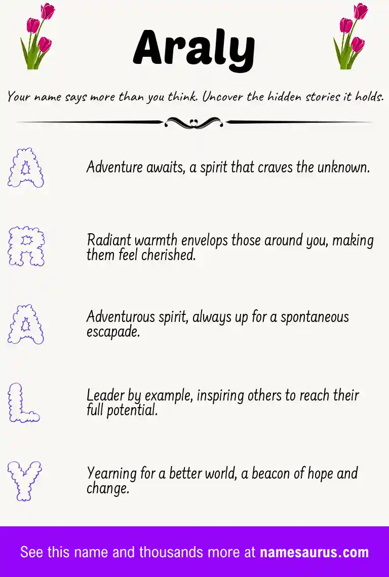 Acrostic poem about Araly.