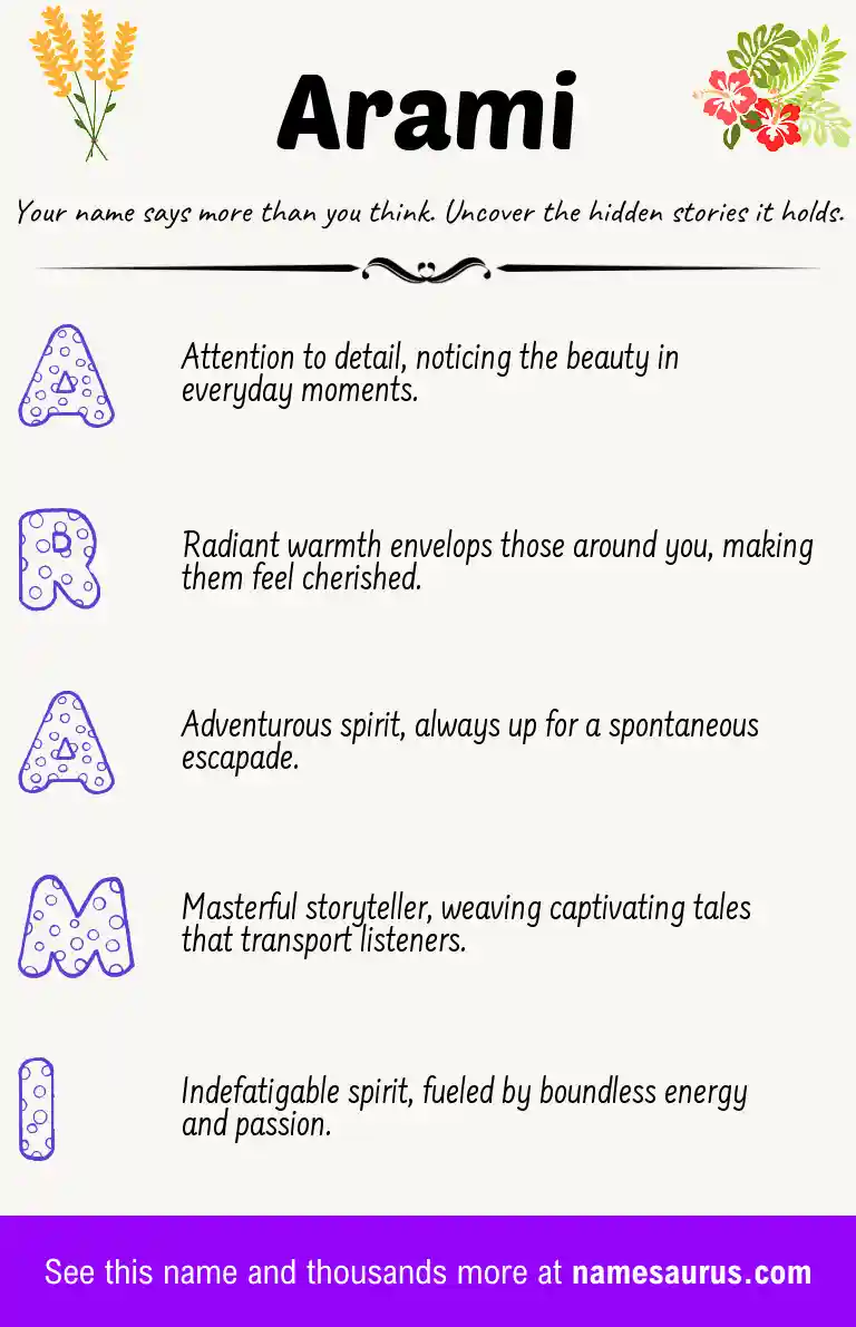 Acrostic poem about Arami.