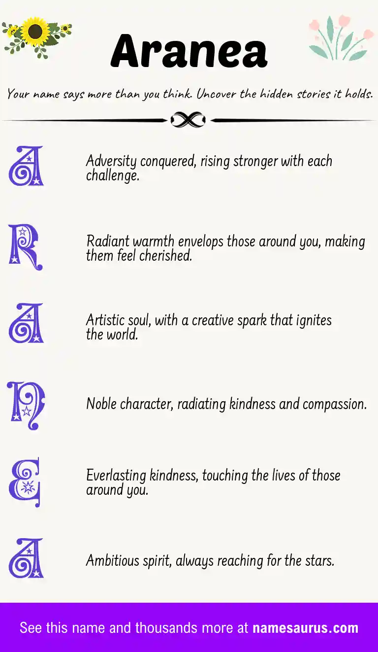 Acrostic poem about Aranea.