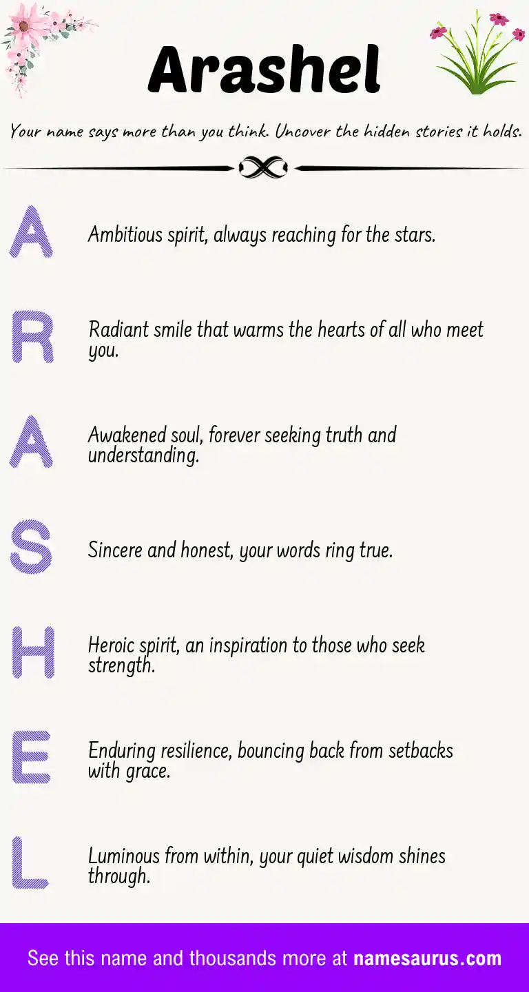 Acrostic poem about Arashel.