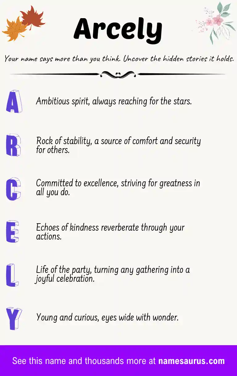Acrostic poem about Arcely.