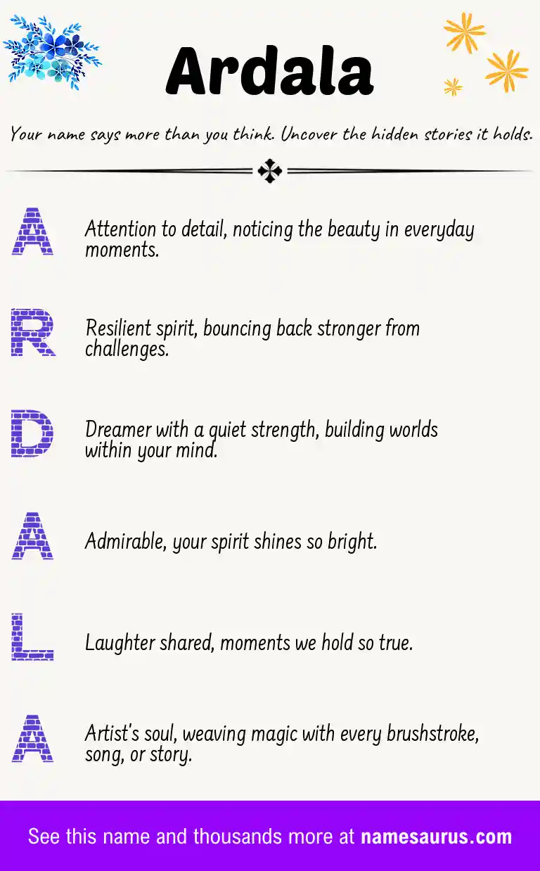 Acrostic poem about Ardala.