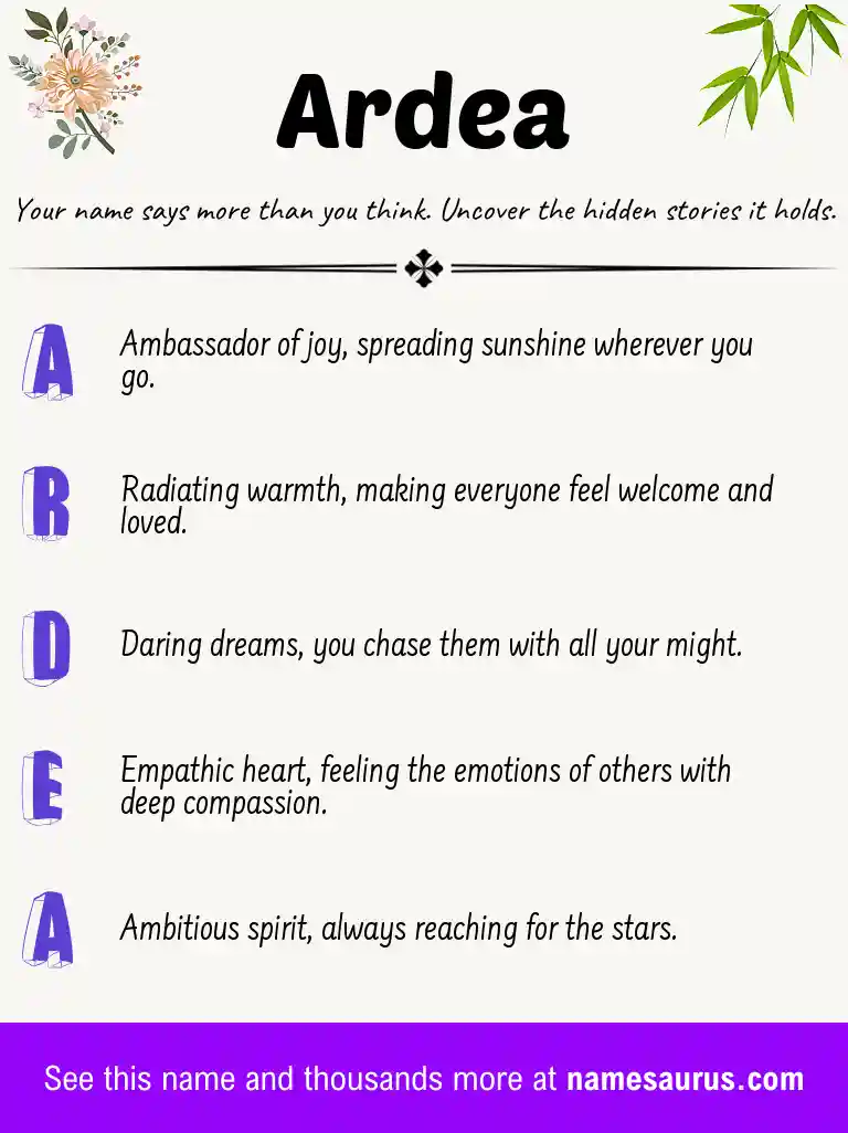 Acrostic poem about Ardea.