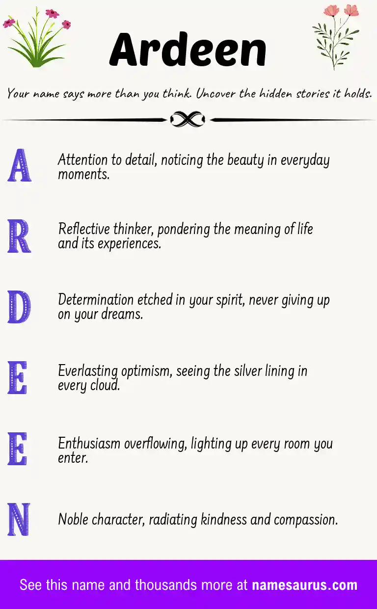 Acrostic poem about Ardeen.