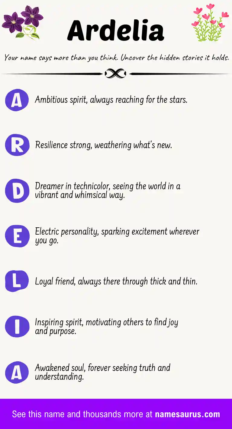 Acrostic poem about Ardelia.