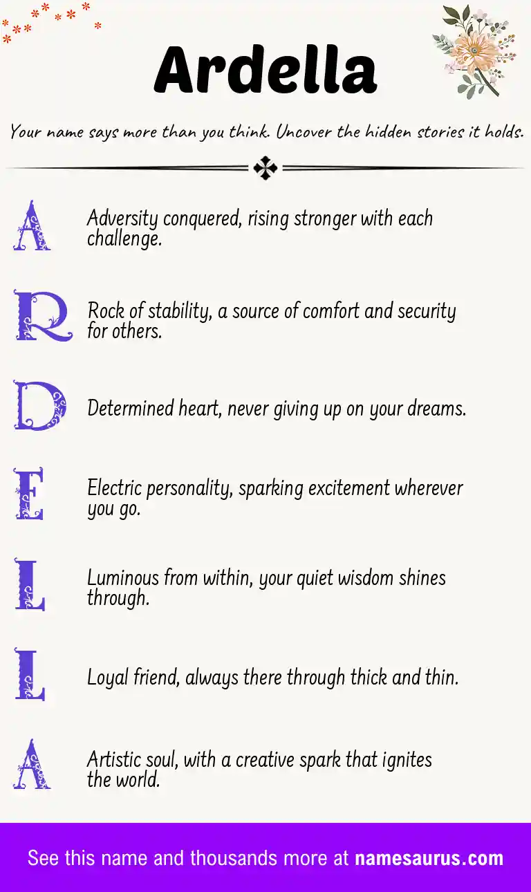 Acrostic poem about Ardella.