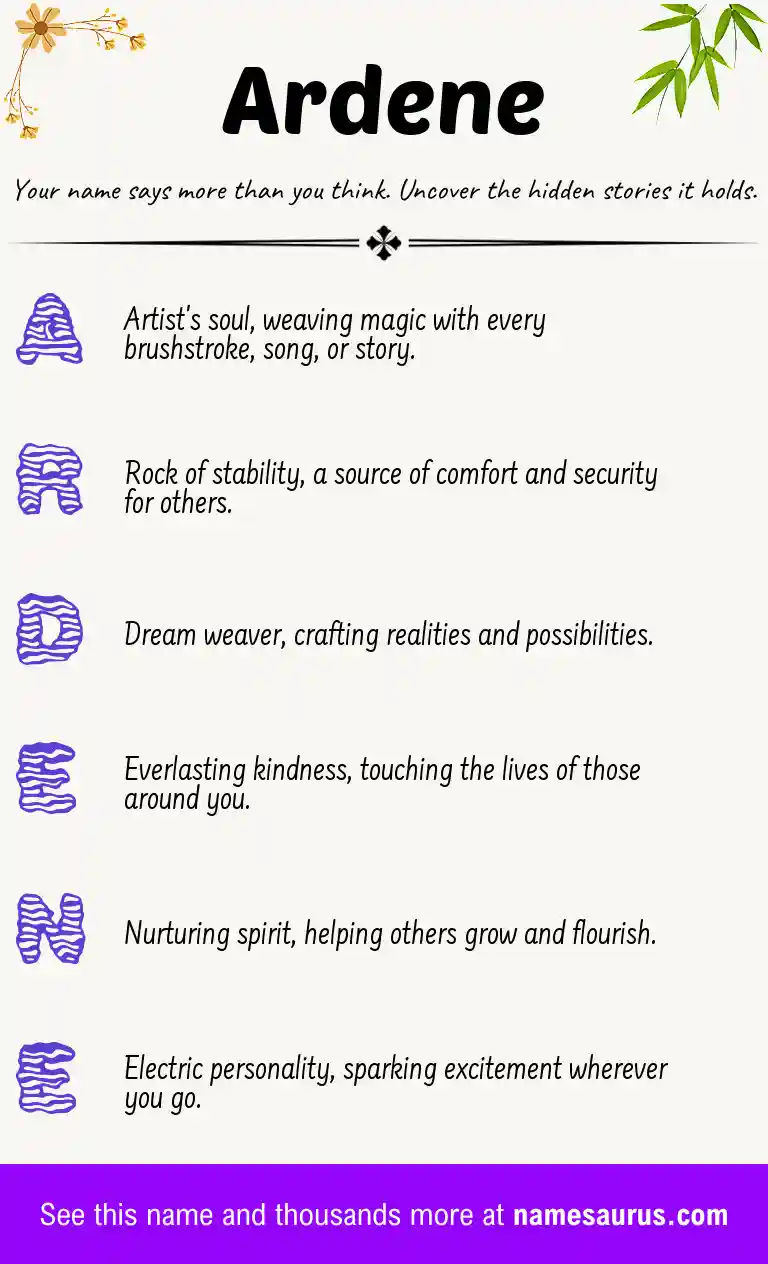 Acrostic poem about Ardene.