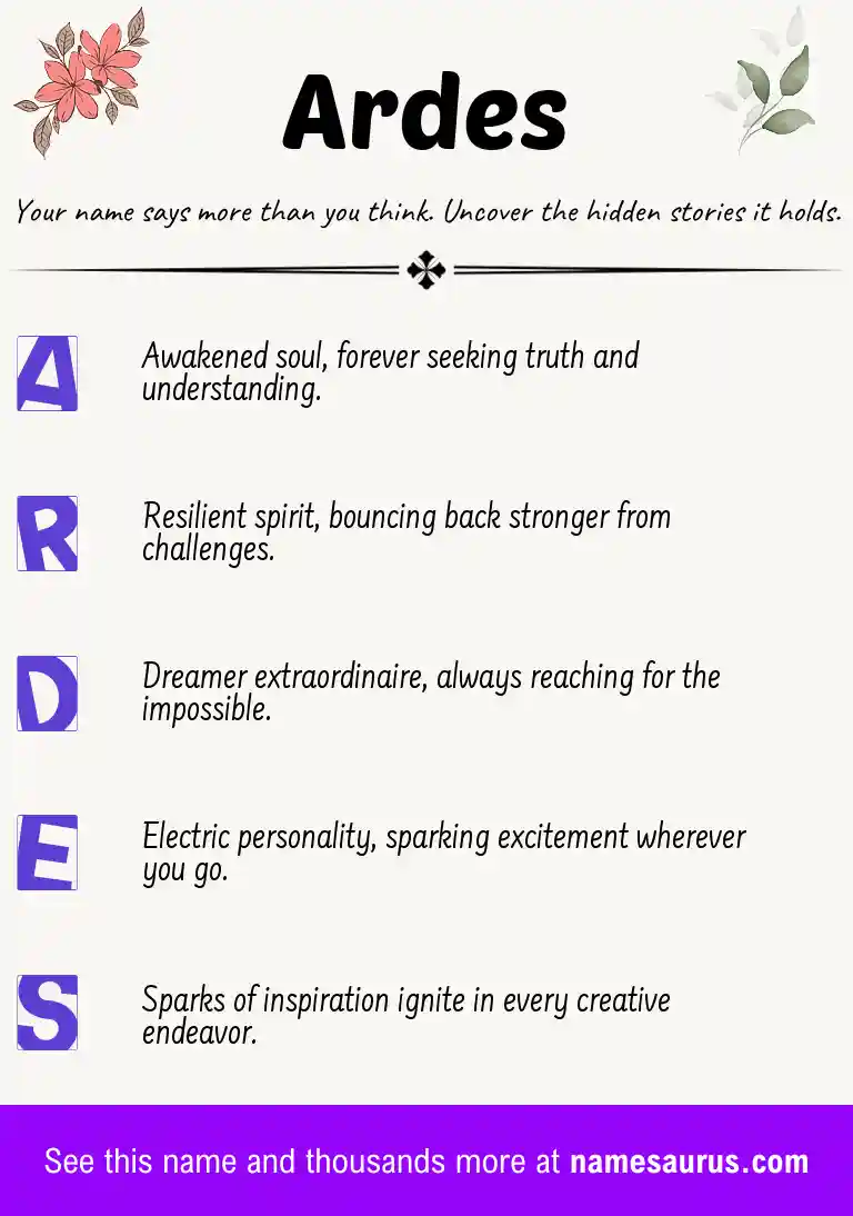 Acrostic poem about Ardes.