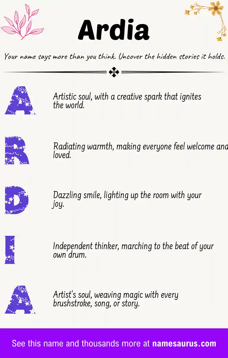Acrostic poem about Ardia.