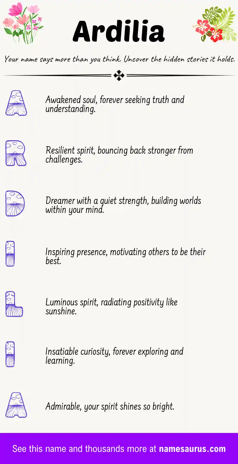 Acrostic poem about Ardilia.