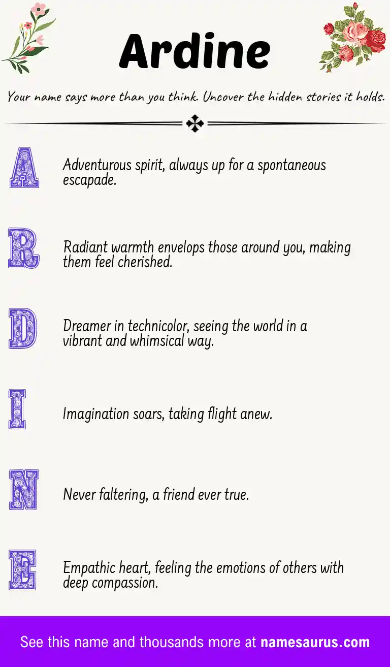 Acrostic poem about Ardine.