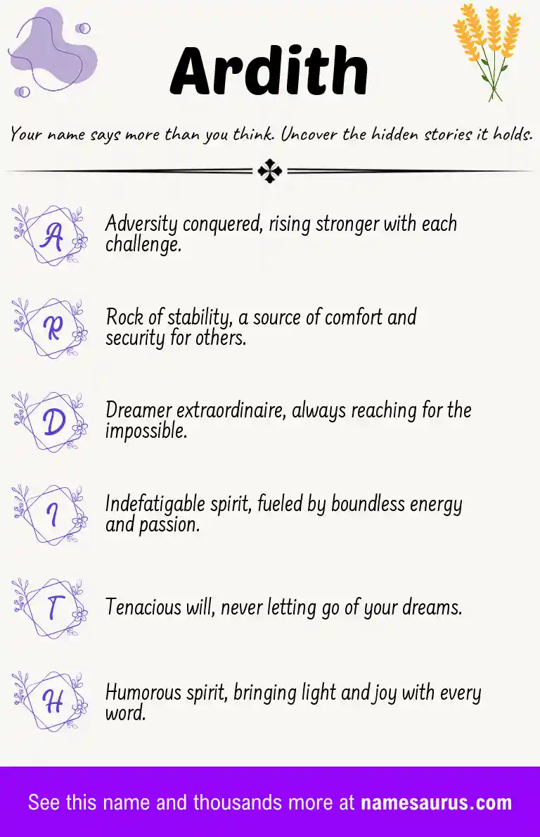 Acrostic poem about Ardith.