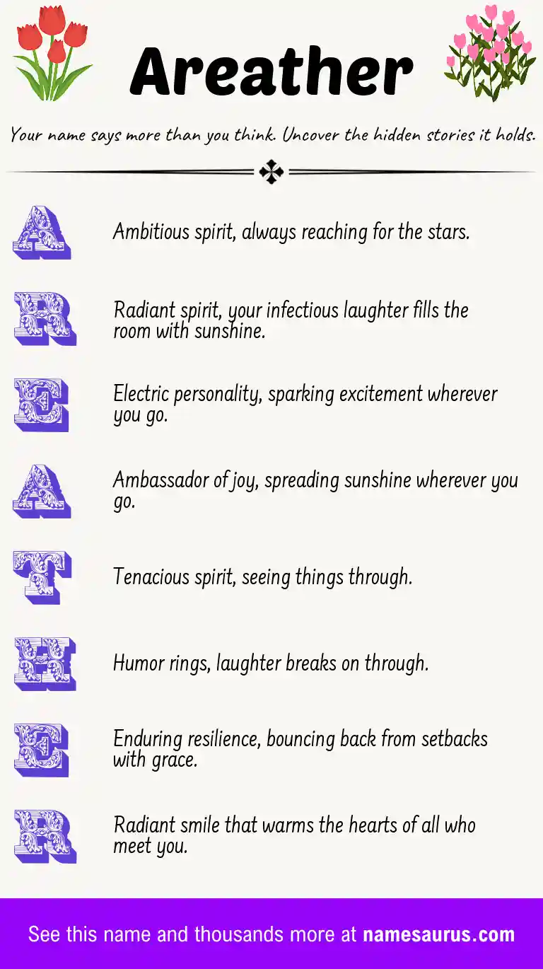 Acrostic poem about Areather.