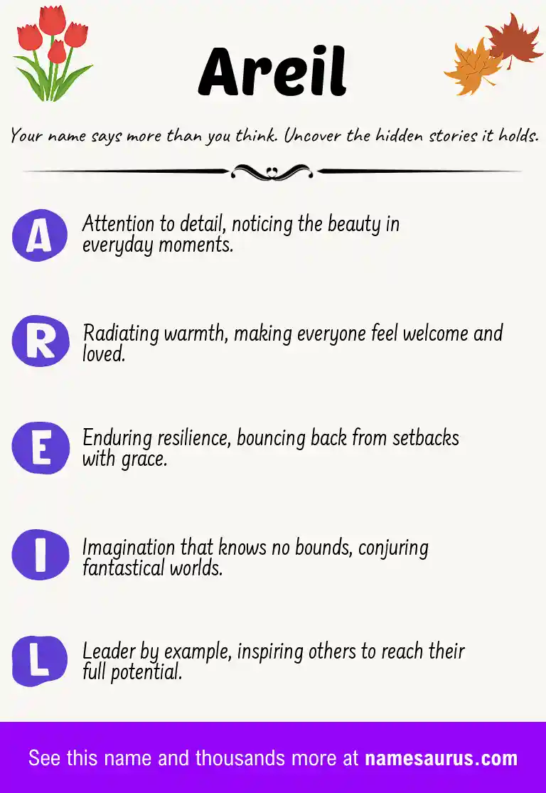 Acrostic poem about Areil.