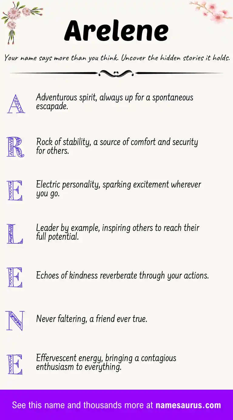 Acrostic poem about Arelene.