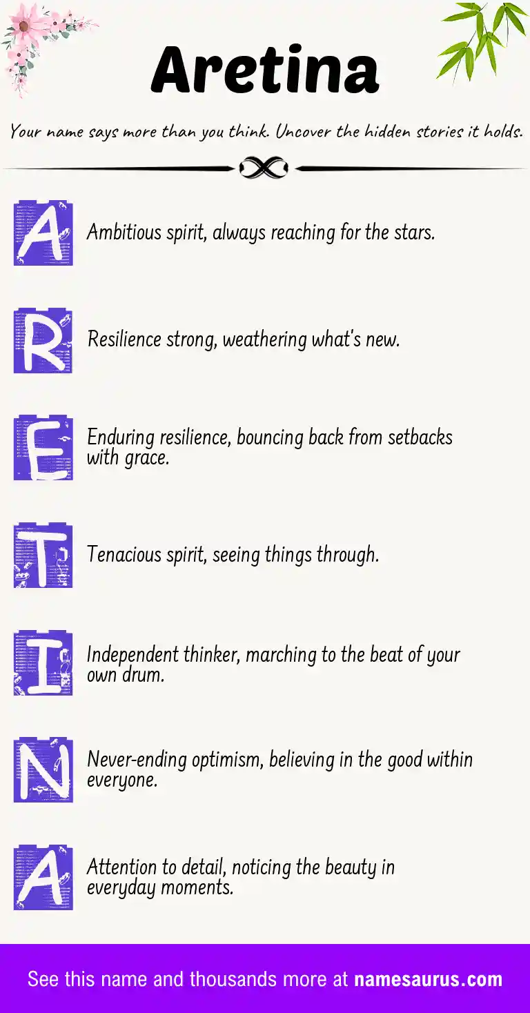 Acrostic poem about Aretina.